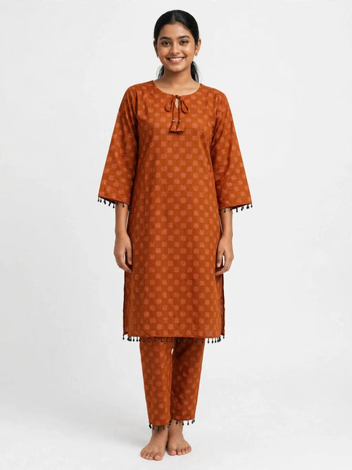 Gulnahar Amber Mosaic – Foil Printed 2 Piece Set, Premium Cotton