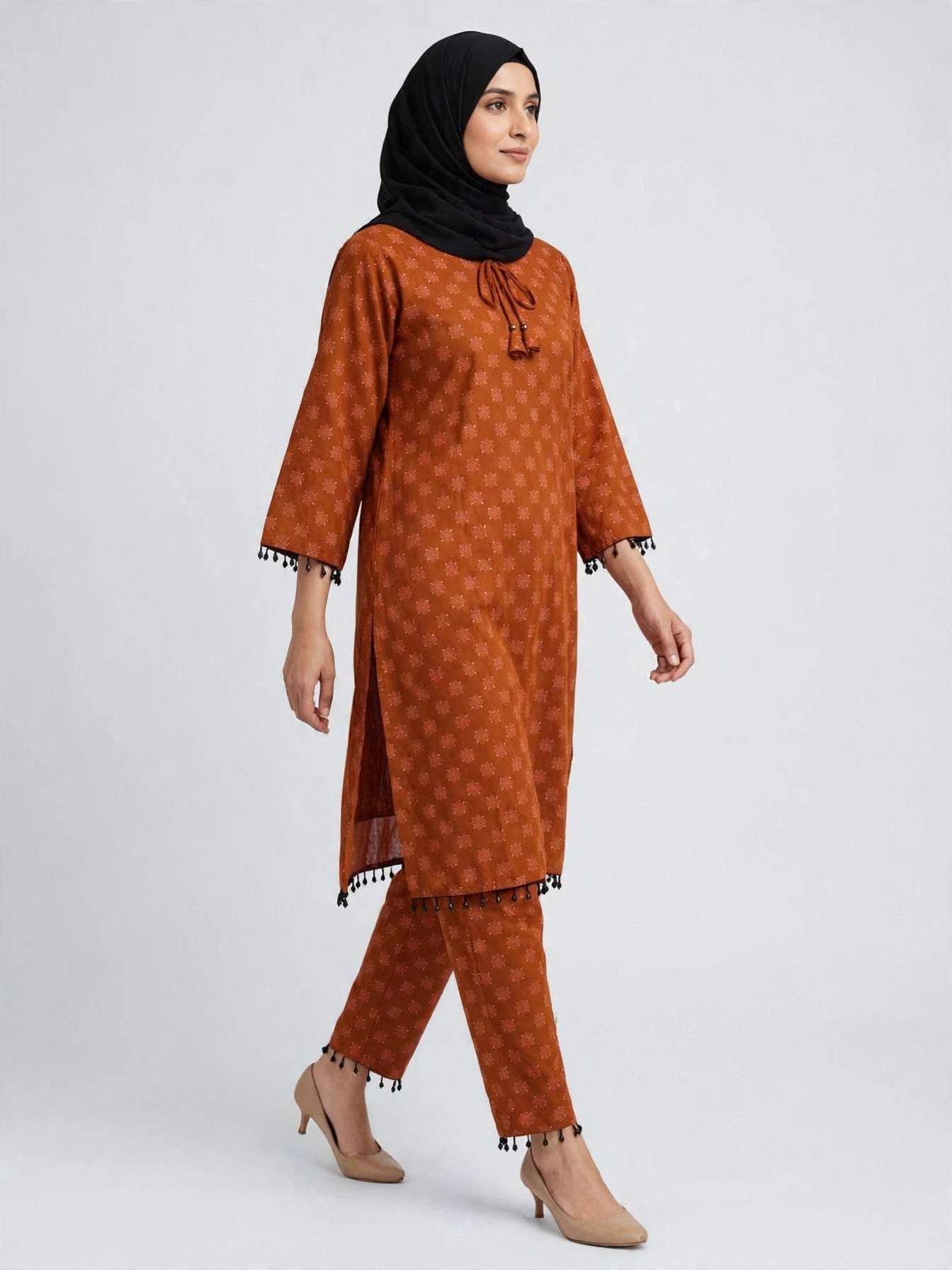 Gulnahar Amber Mosaic – Foil Printed 2 Piece Set, Premium Cotton